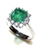 Ringe Bolzoni Dame Classic in Weißgold Smeraldo 27287